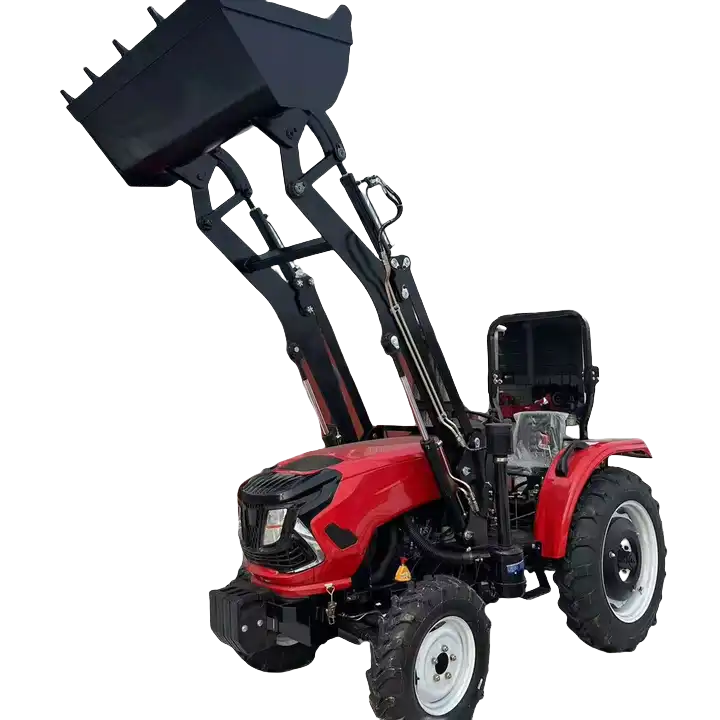 This is an Agriculture Tractor with Bulldozer